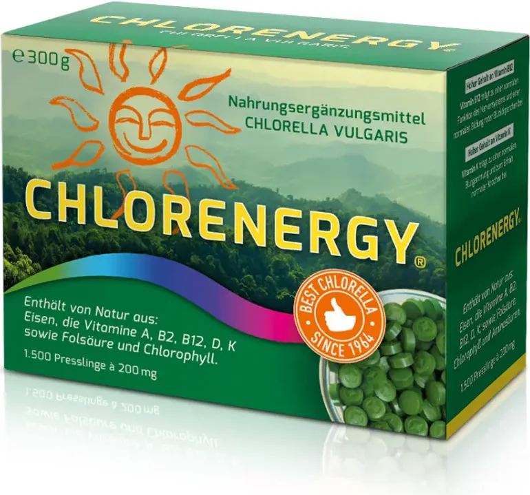 Produktabbildung: CHLORENERGY Chlorella-Presslinge