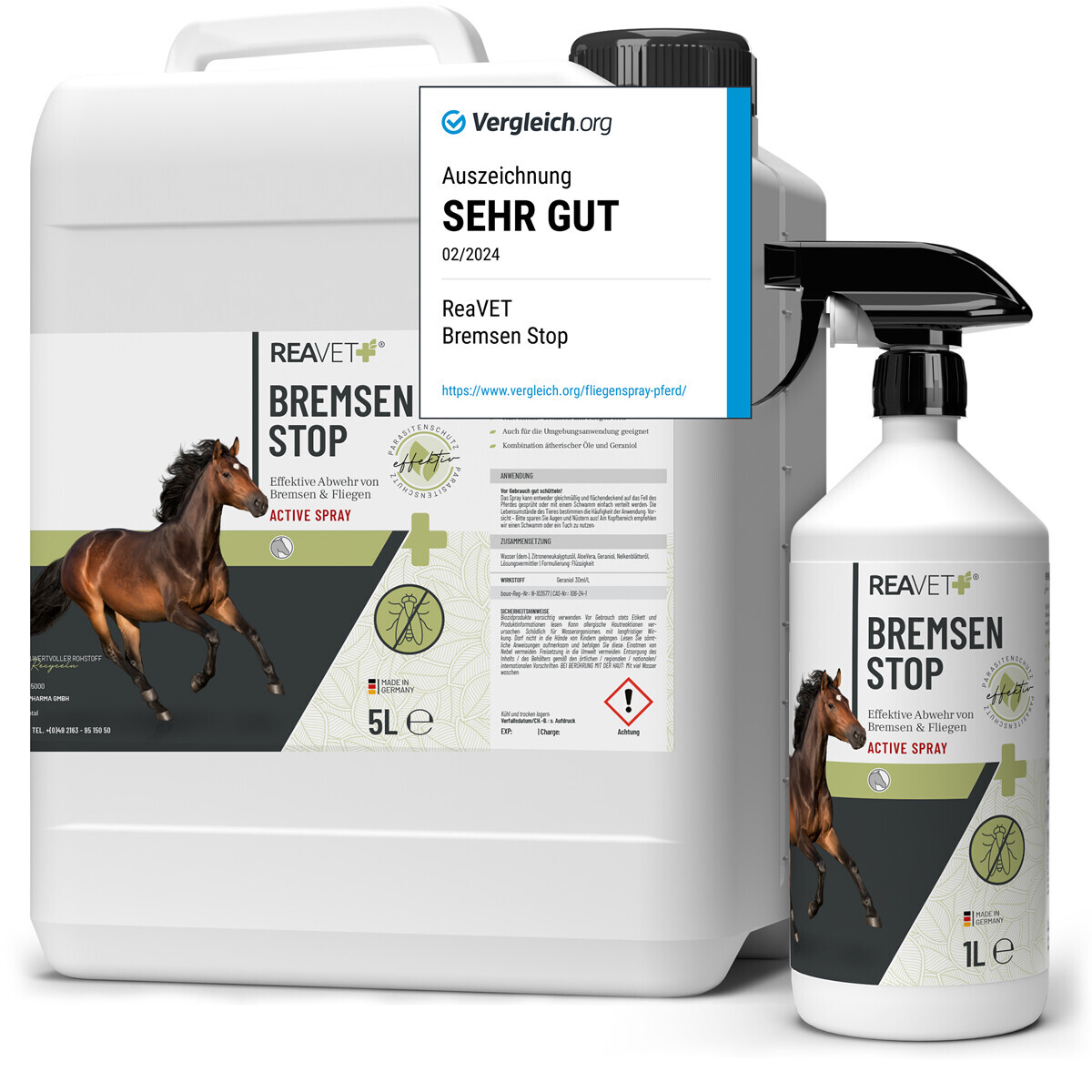 Bremsen Stop Spray für Pferde - 6 l