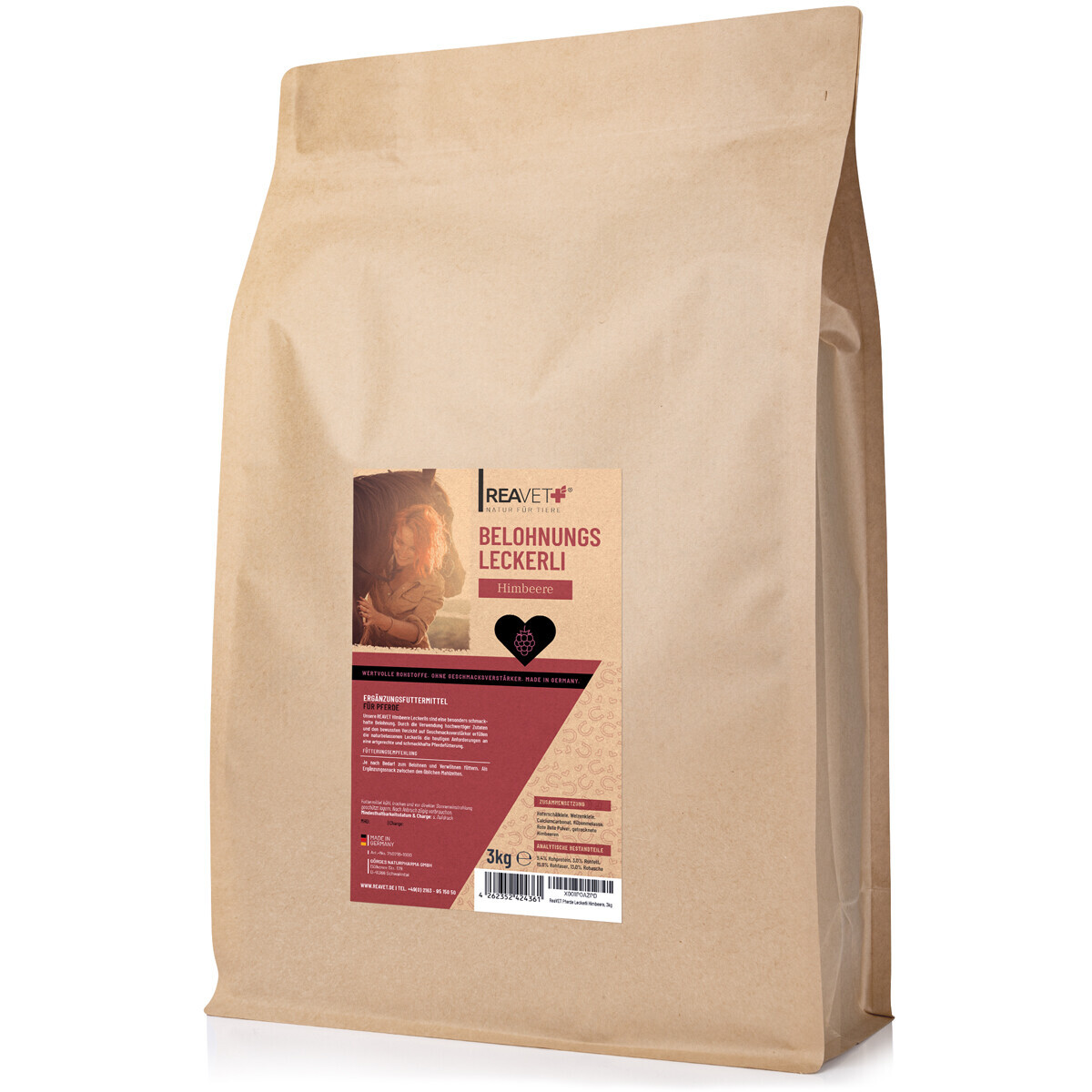 Belohnungsleckerli Himbeere für Pferde - 3 x 1000 g