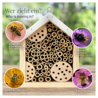 Bienenhotel mit Metalldach - Artgerechte Nisthilfe für Wildbienen