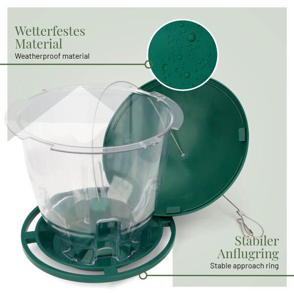 Wildvogel-Futterspender Aus Metall, 1,7 Kg Kapazität – Einziehbar, Mit Eichhörnchenschutz, Für Kardinal & Co.