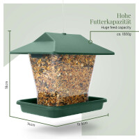 Vogelfutterspender in Pagodenform für hygienische Vogelfütterung