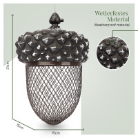 Wildlife Home Vogelfutterspender Eichelform aus Metall, wetterfest