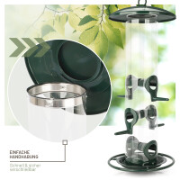Futtersäule 35cm für Samen & Körner, inkl. Vogelratgeber, Grün
