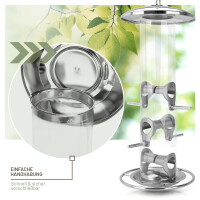 Futtersäule 35cm für Samen & Körner, Edelstahl, inkl. Ratgeber