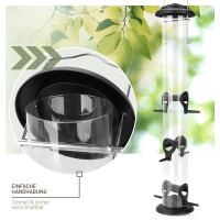 Futtersäule 52cm Schwarz für Samen & Kerne mit Aufhängevorrichtung
