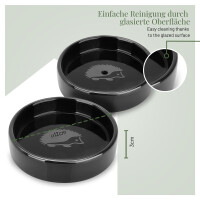 Igel Futterschale + Trinkschale Set aus frostbeständiger Keramik