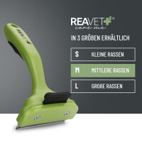 REAVET Unterwollkamm M mit Selbstreinigungsknopf für Hu