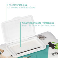 Premium Pflegetücher für Hunde & Katzen mit Aloe Vera, 120 Stück