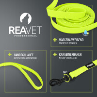 REAVET Schleppleine 5m Neon Gelb - Kontrollierter Freilauf f