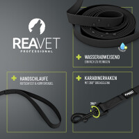 REAVET Schleppleine 5m Schwarz - Kontrollierter Freilauf &am