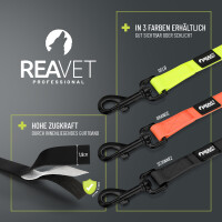 REAVET Schleppleine 5m Schwarz - Kontrollierter Freilauf &am