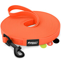 Schleppleine 10 Meter Neon-Orange – Leuchtende Hundeleine für Training