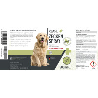 REAVET Zeckenspray für Hunde – Effektiver Schutz vor Parasiten, 500ml