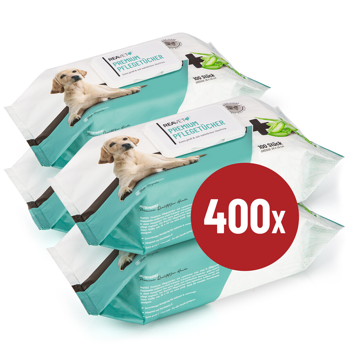 Premium Pflegetcher fr Hunde und Katzen | 400 Stck, 27,80