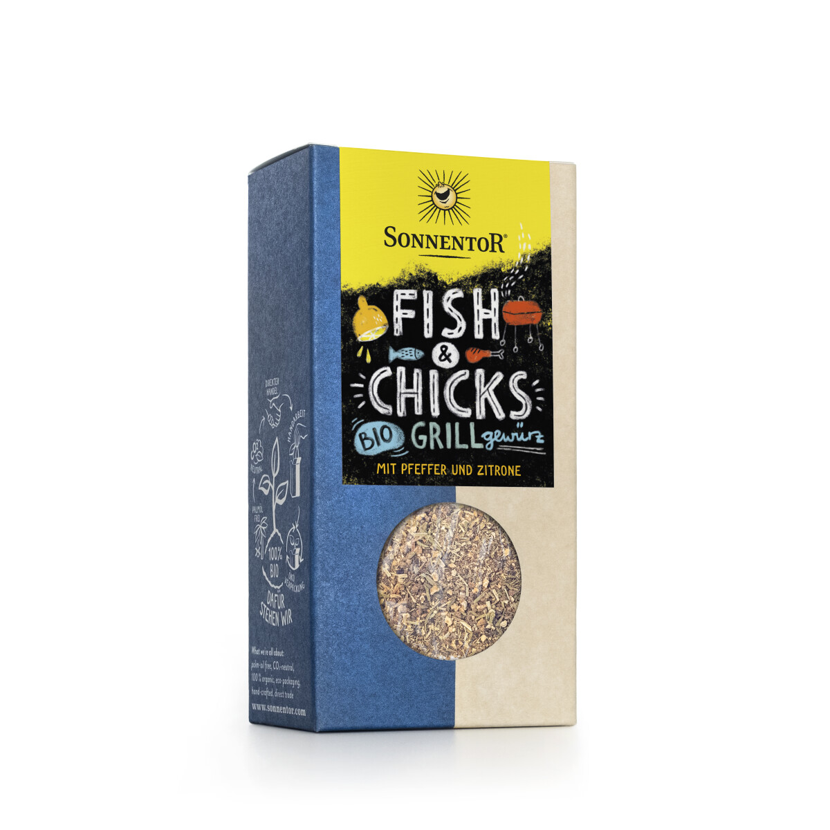 Sonnentor Kräuterhandels Gmbh Fish & Chicks Grillgewürz Bio 55 G – Zitronenpfeffer Für Fisch & Geflügel