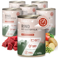 Hundenassfutter - Rind mit Kartoffeln an Erbsen-Möhren-