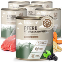 Hundenassfutter - Pferd mit Süßkartoffeln an Past