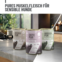REAVET Hundenassfutter Ente Pur 12 x 800g - 100% Muskelfleis