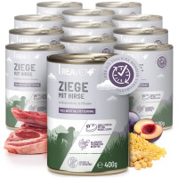 Hundenassfutter - Ziege mit Hirse an Kichererbsen & Pfla