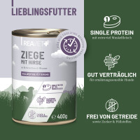 Hundenassfutter - Ziege mit Hirse an Kichererbsen & Pfla